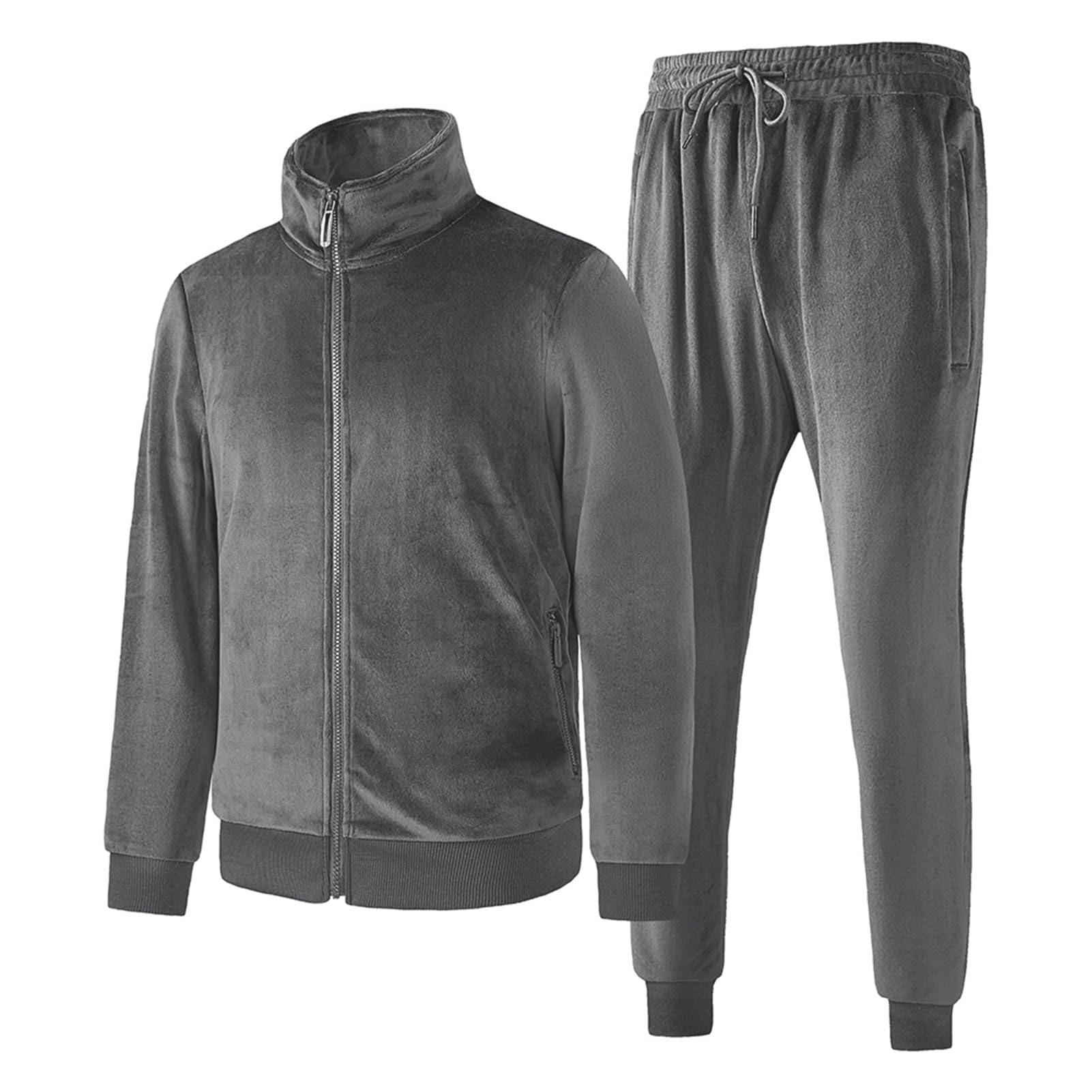 TONY BACKER Tuta Uomo In Pile Sportiva Con Chiusura Zip Completo Tuta In Casa