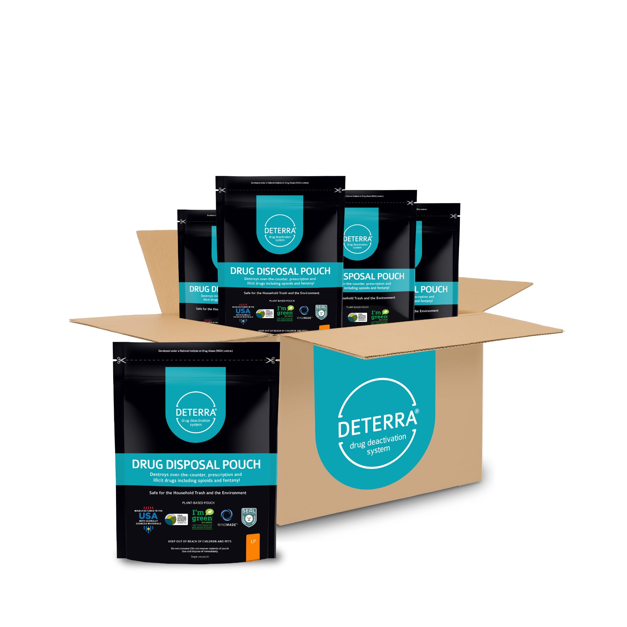 Drug Deactivation Disposal System - Deterra Safe Medication, Pill, and Liquid Destroyer - Large Pouch Disposes 90 Pills, 12 oz or 12 Patches (3-Pack)