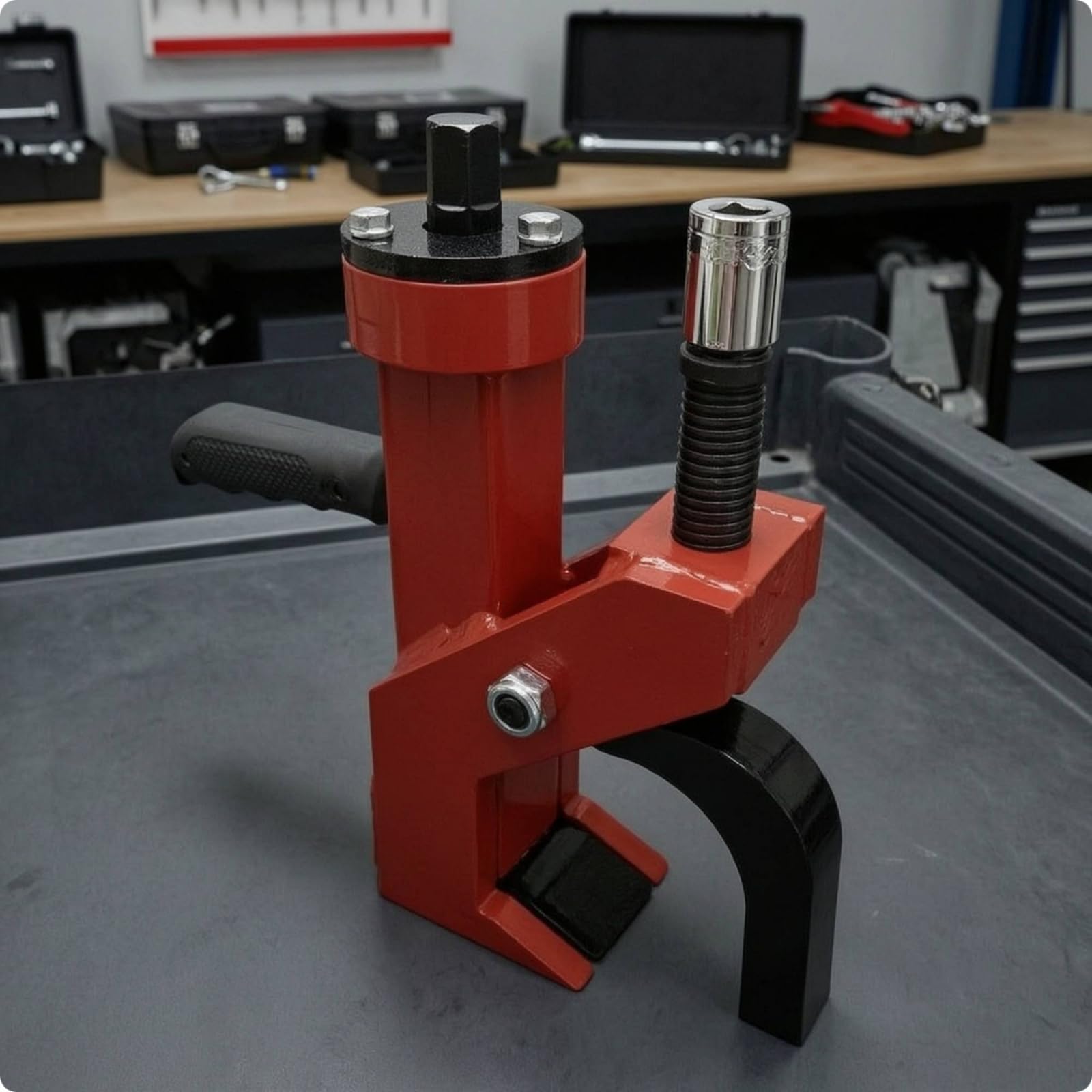 Qianly Smontagomme Manuale Robusto Stallonatore Manuale Facile da Usare Pressa per Gommisti, Meccanici, Rosso