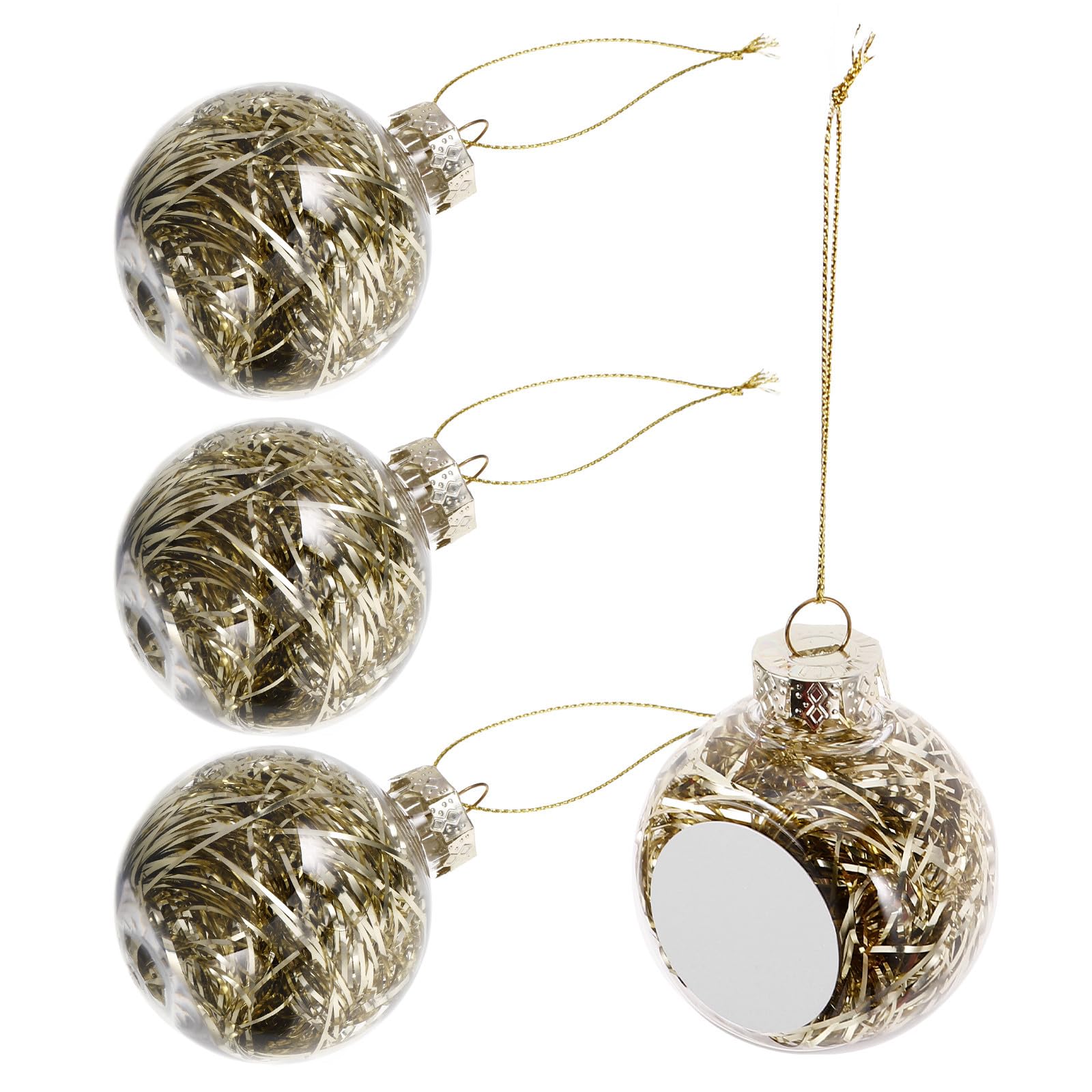 minkissy 16 Piezas Bolas Navideñas Colgantes Rellenables de Plástico
