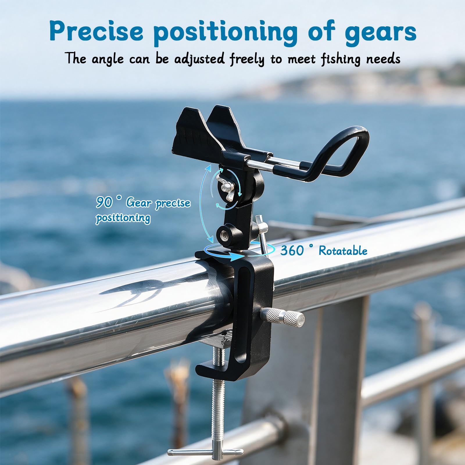 Raxfekro Portacanna da Pesca per Barca, Supporto Canna 360° Regolabile
