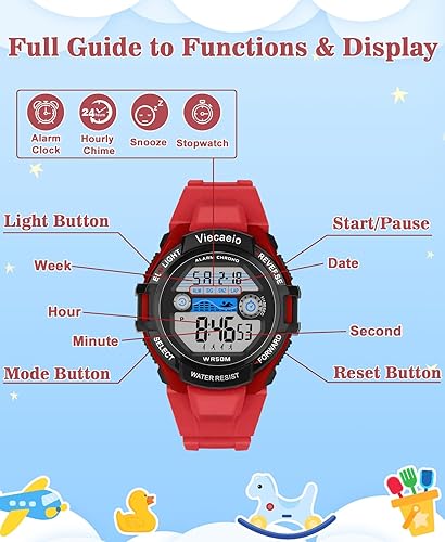 Miniatura 2 de Reloj digital para niños y niñas, 2 correas de silicona intercambiables, resistente al agua y a prueba de golpes hasta 164.0 ft, reloj deportivo con