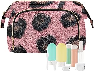 Blush Leopard Skin Texture Cosmetic Bags Esse...
