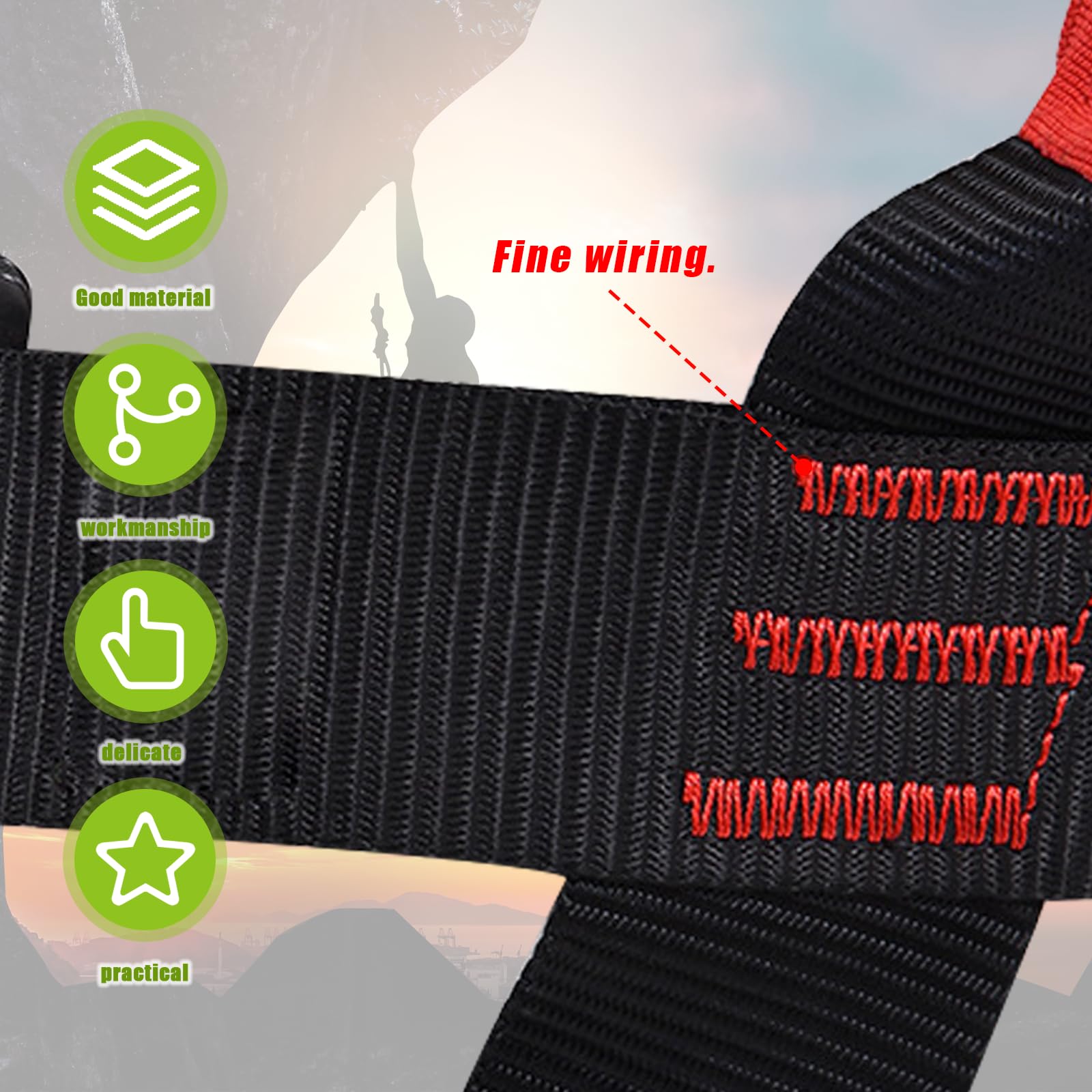 Nizirioo Harnais D'escalade,Baudrier Escalade Avec Gants,Harnais Élagage Ceinture De Sécurité,Harnais Guide Demi-Corps Pour Homme,Femme,Alpinisme,Escalade,Rappel