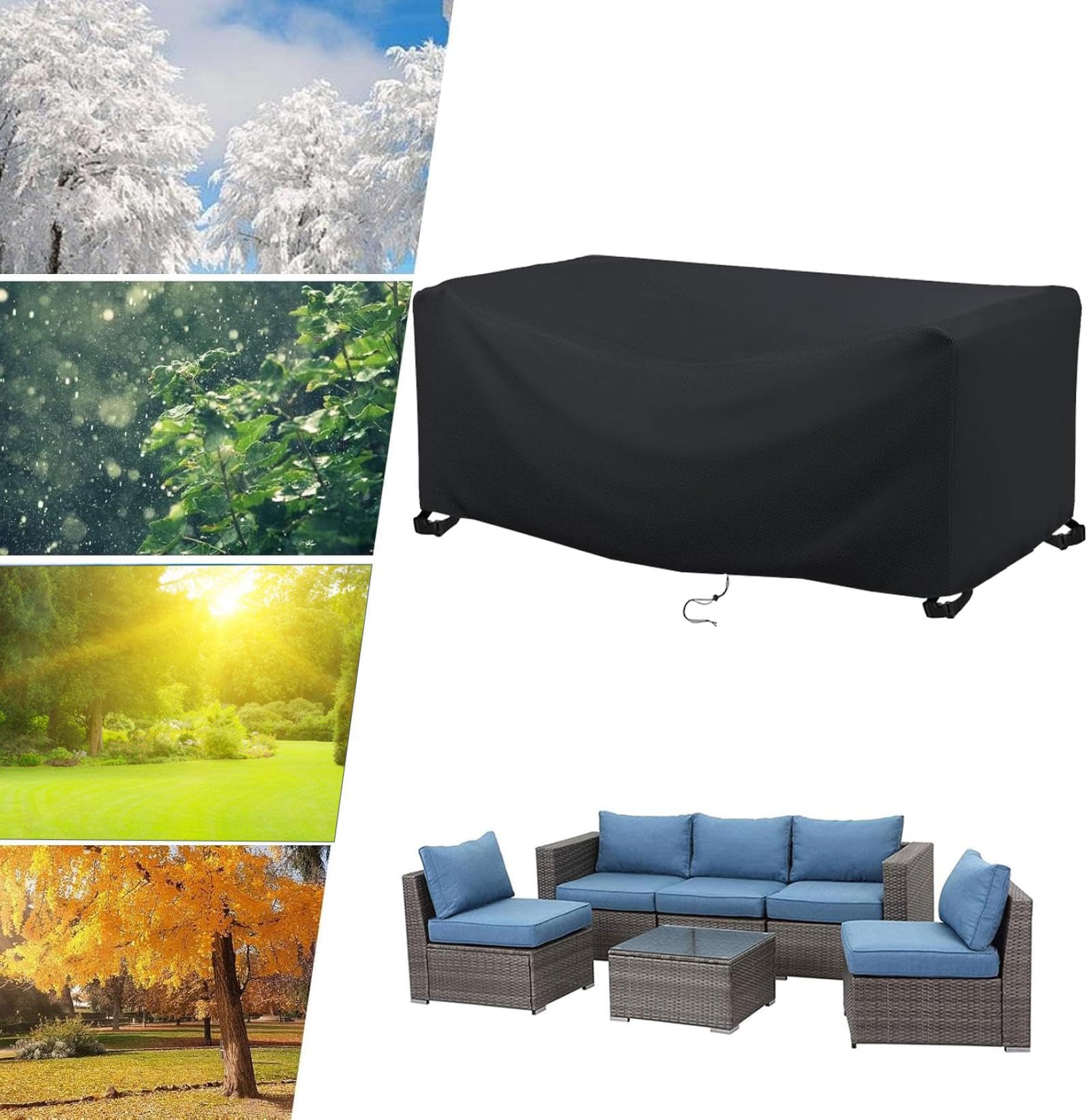 AUUZPI Cube Garden Furniture Covers 140x120x90cm Garden Furniture Covers Waterproof Rectangular,Patio Furniture Covers Waterproof Square,Cover for Table and Chair Windproof, Anti-UV, Anti-Tear