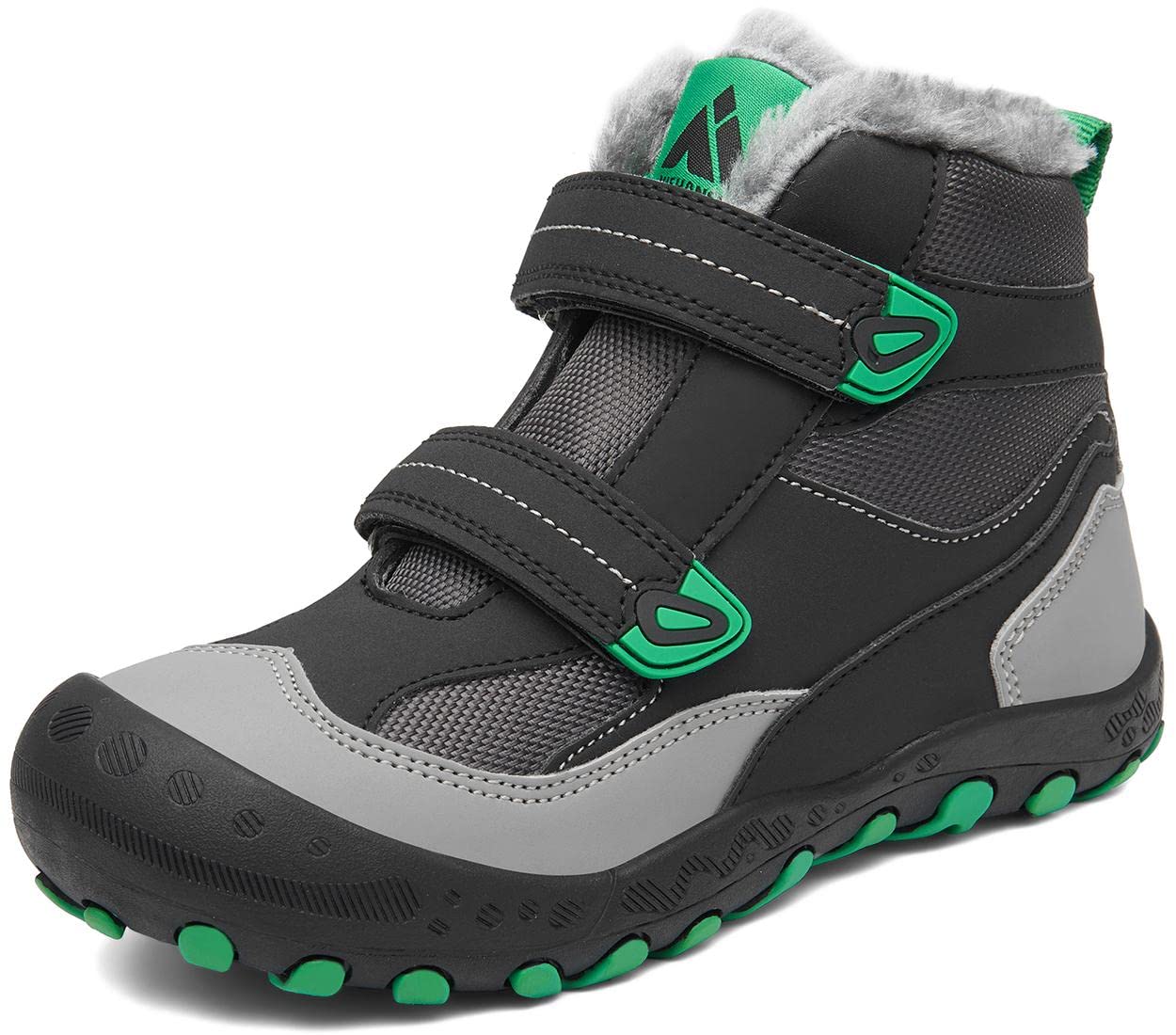 Mishansha Dziecięce buty zimowe z ciepłą podszewką, buty zimowe, rozm. 24-38, czarny olej., 34 EU