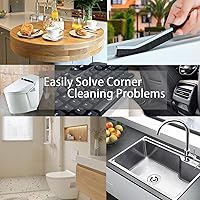 Vista 7 de Herramienta de cepillo de limpieza para grietas, cepillo de cerdas duras resistente para limpieza profunda, limpiador de lechada ultrafino