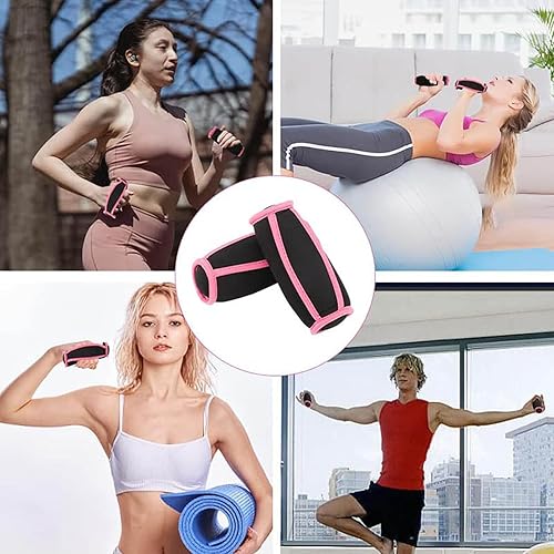 Miniatura 2 de Juego de pesas de mano suaves de 1 libra, par con correa de mano para entrenamiento de fuerza, caminar, trotar, fitness, material de neopreno,