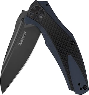 Kershaw NATRIX Carbon Fiber Couteau 7007CF Adulte Unisexe, Bleu/Noir, 11 cm