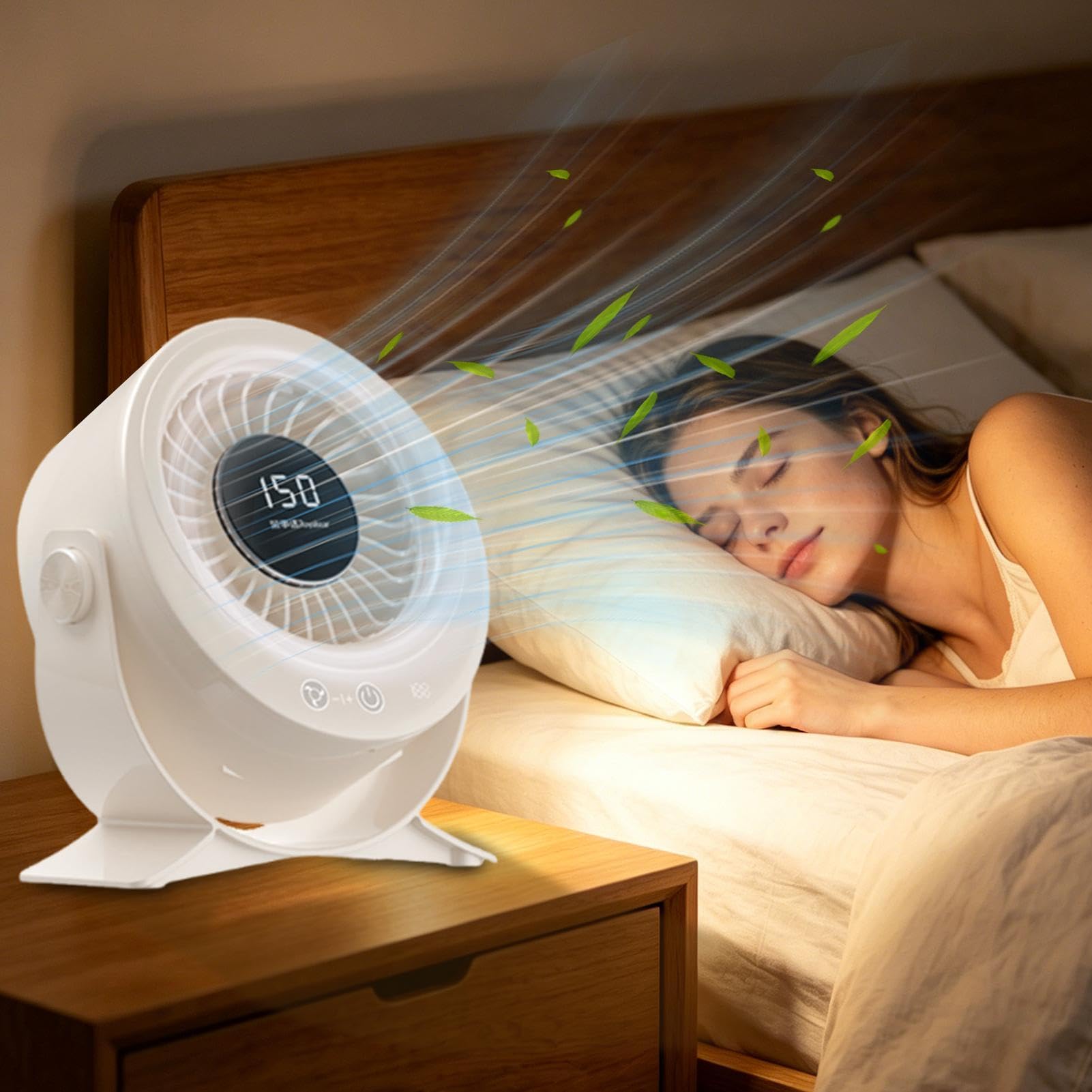 Ventilatore a Parete - Apparecchio con Testa Orientabile e Display Digitale | Ventilatore Personale Da Tavolo E Parete - Per Pisolini, Studio, Camera, Dormitorio, Scrivania Computer, Studenti, Ragazzi