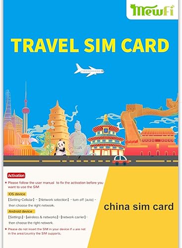 Tarjeta SIM de China con llamadas y texto Red 4G 30 días 10GB Datos 30 minutos a China continental, recepción de SMS gratis (requiere verificación