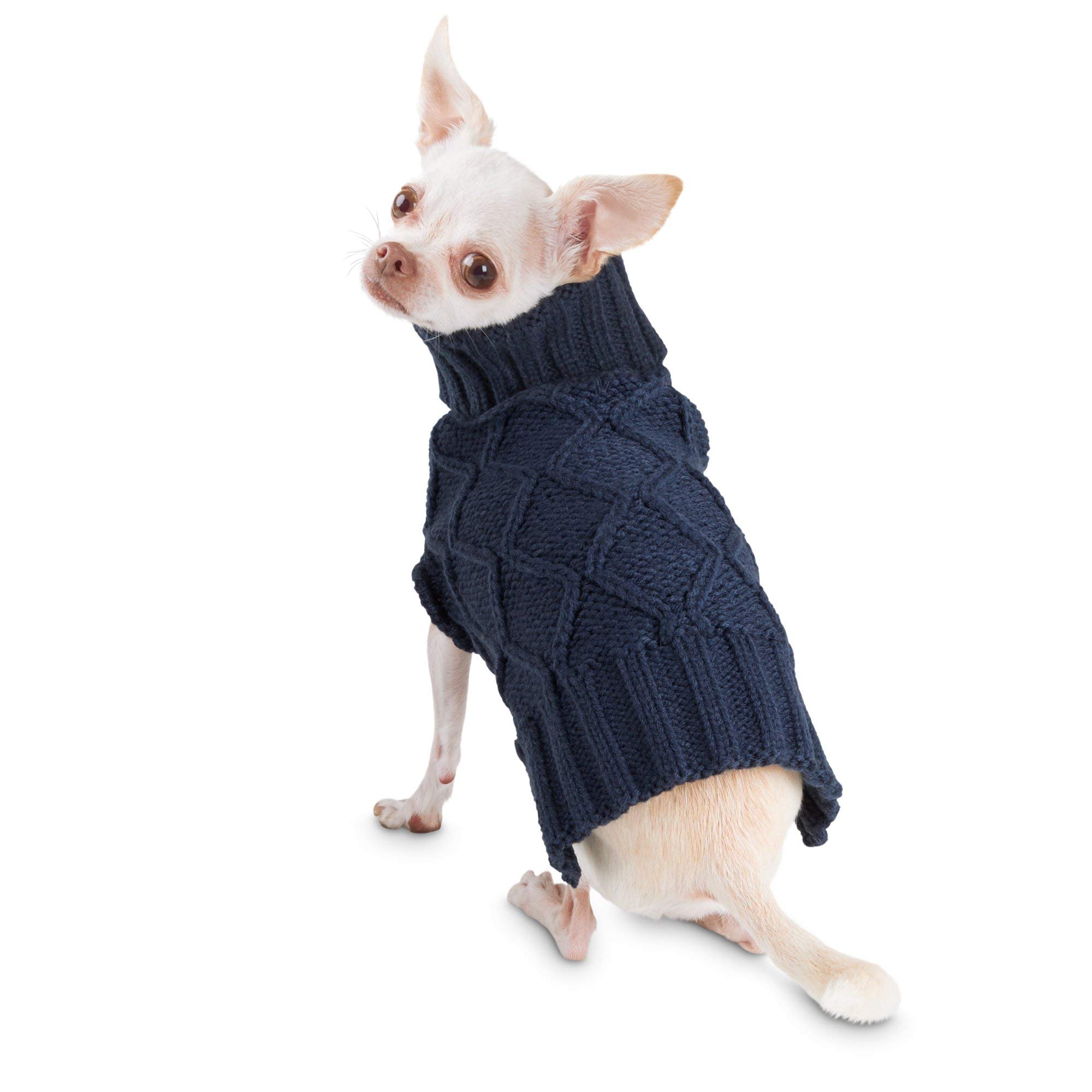 Bond \u0026 Co. Cable Knit Navy Dog Sweater 