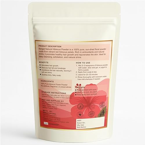 Miniatura 2 de Hibiscus Powder - Polvo de flores secas 100% puro para el cuidado del cabello y la piel - Paquete de 3.5 oz (100 g)