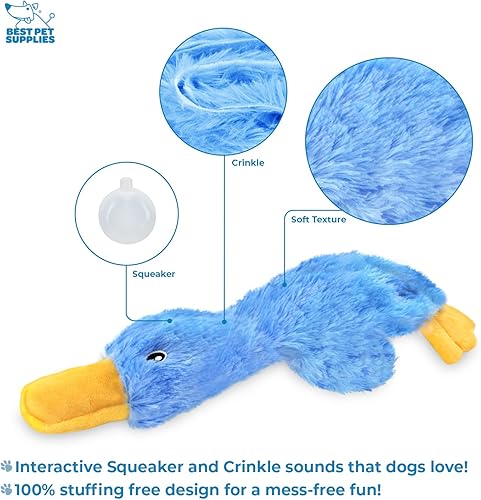 Vista 114 de Best Pet Supplies - Juguetes para cachorros y perros adultos, crujen y hacen chirridos, pollo (azul)
