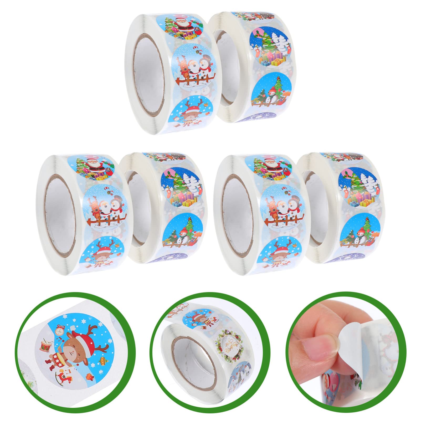 NUOBESTY 3 Set Etichette Adesive Natalizie Adesivi Invernali Babbo Natale Mese Etichette Adesive Natale Etichette Adesivo Per Imballaggio Da Forno Adesivi Di Carta 6 * 3