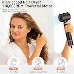 TANSHINE 5 en 1 Brosse sèche-cheveux professionnelle & Multi-Styler avec 110,000 RPM,Brosse à souder ionique pour séchage rapide, séchage, étirage, volumétrie, enroulement automatique Air Styler, Noir