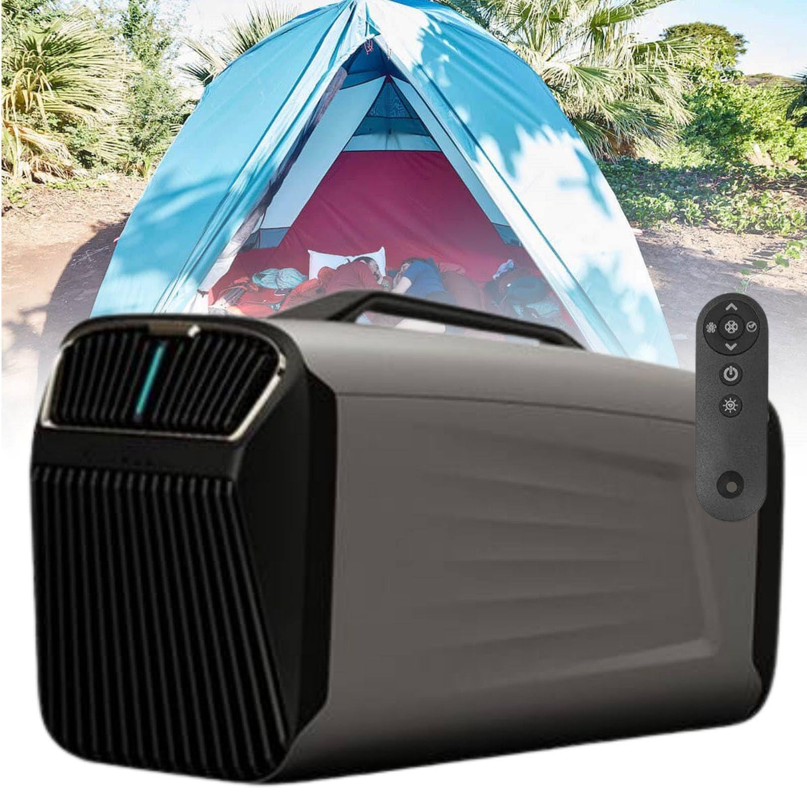 MhWrughts 5200BTU Portable Air Conditioner for Camping, Energy Saving 400W Tent AC with 4-in-1 Cooling Modes for RV, Truck, Van, Pet House, Workshop and Apartment 12V-Green