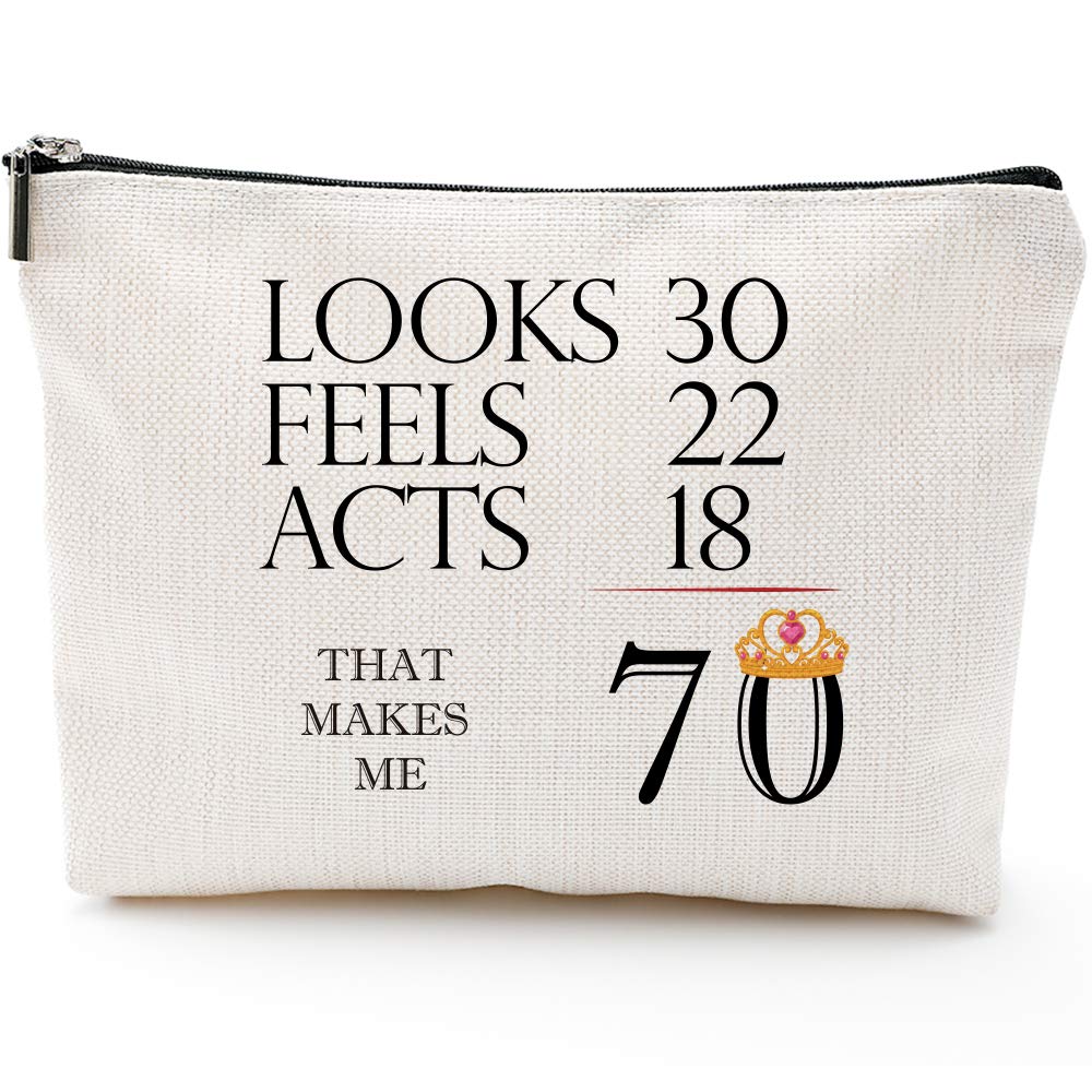 70th Birthday Gifts for Women-That Make Me 70-1956 Birthday Gifts for Women, 70 Years Old Birthday Gifts Makeup Bag for Mom, Wife, Friend, Sister, Her