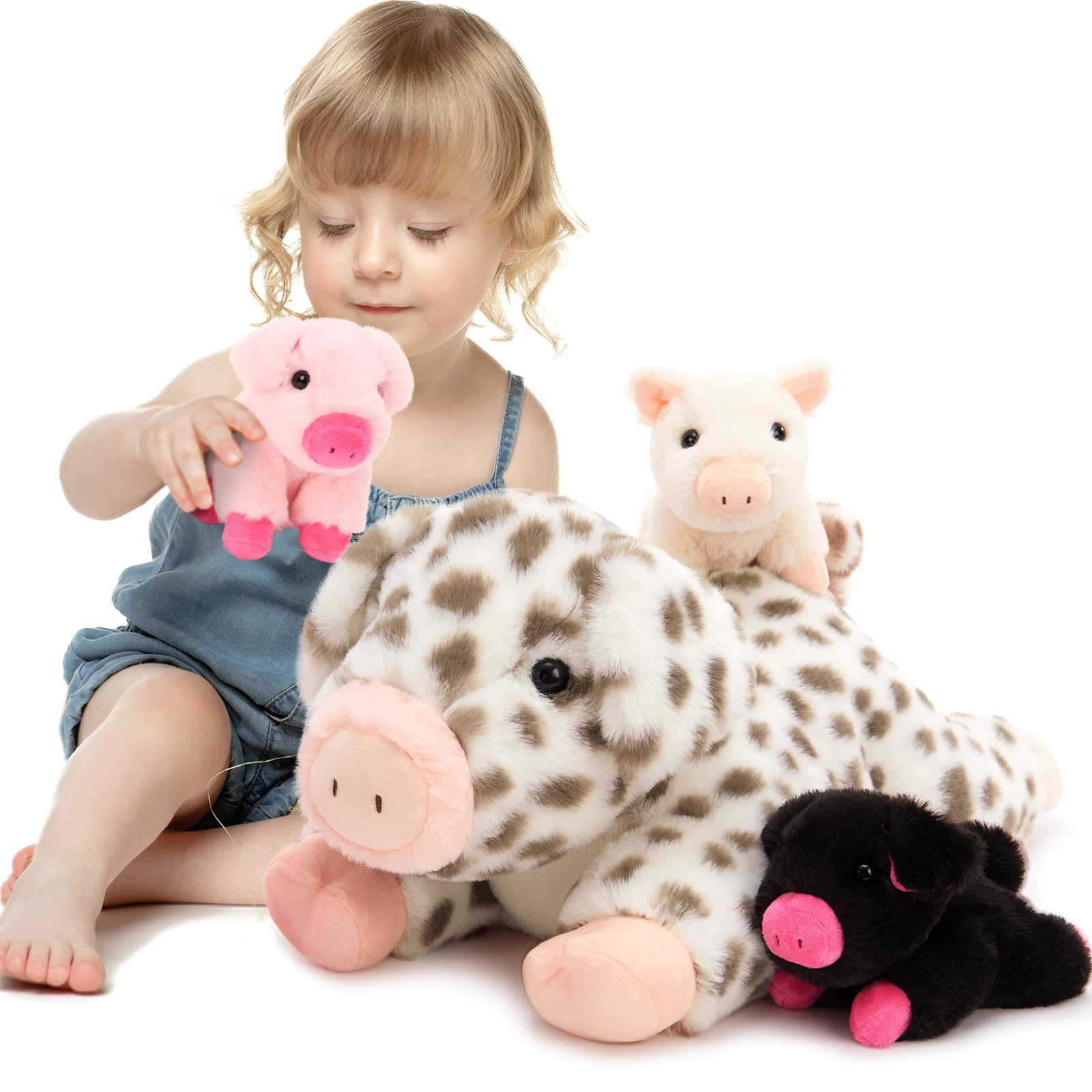 MorisMos Mamá Peluche Lagarto Verde con Bebe Suave Kawaii, 68cm Dragón Barbudo Juguete de Peluche Realista, Regalo Lagartos Morbido para Niños Niña Niños Navidad, Cumpleaños — view 34