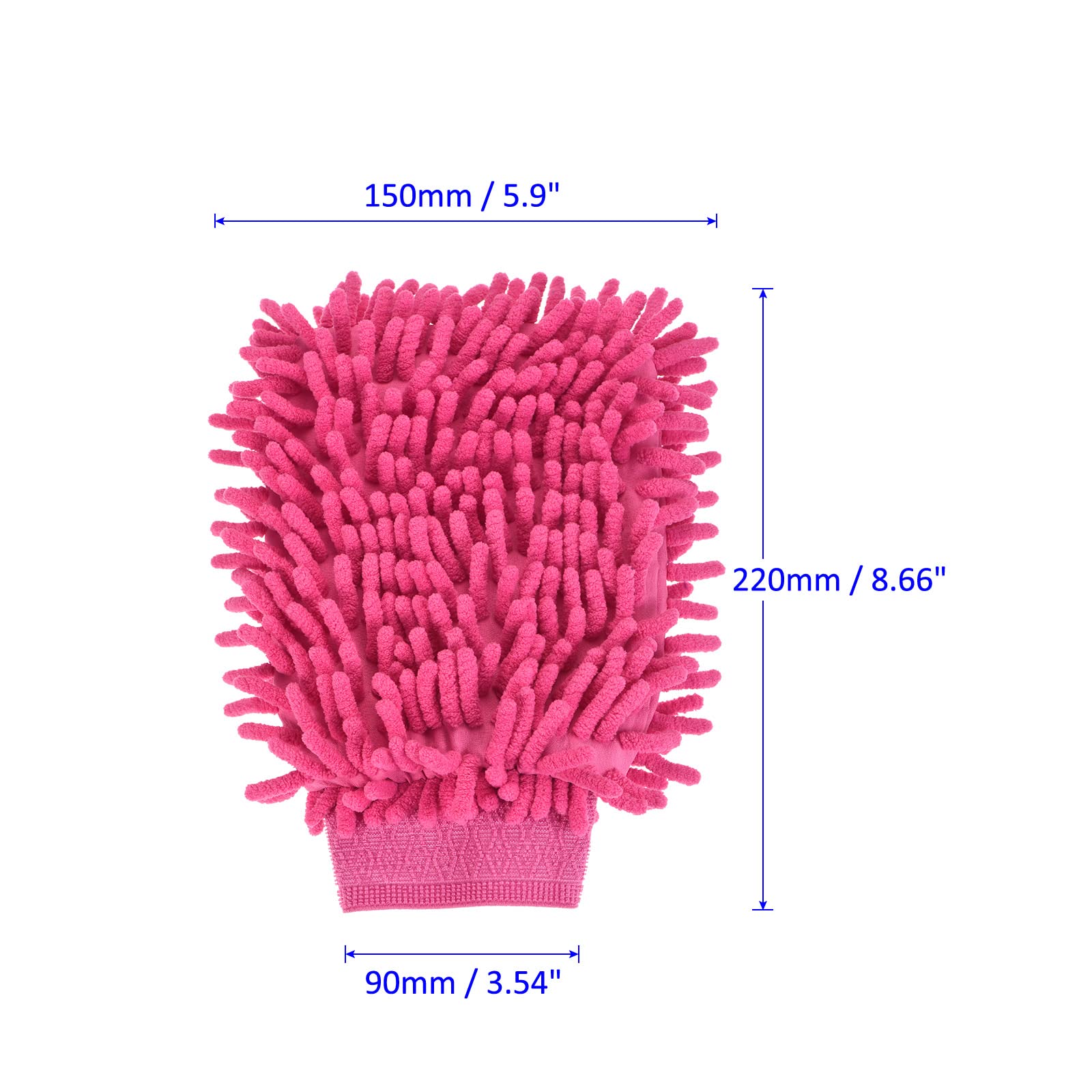 M METERXITY Microfiber Chenille Wash Mitt, Double Side Reusable Gloves for Cleaning Scratch-Free, Apply to Car Cleaning - Image 3