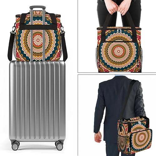 Miniatura 7 de Bolsa de transporte para cafetera de mandala retro con patrón para Keurig K-Mini o K-Mini Plus K-Cup Pods Almacenamiento portátil Cafetera Bolsa de