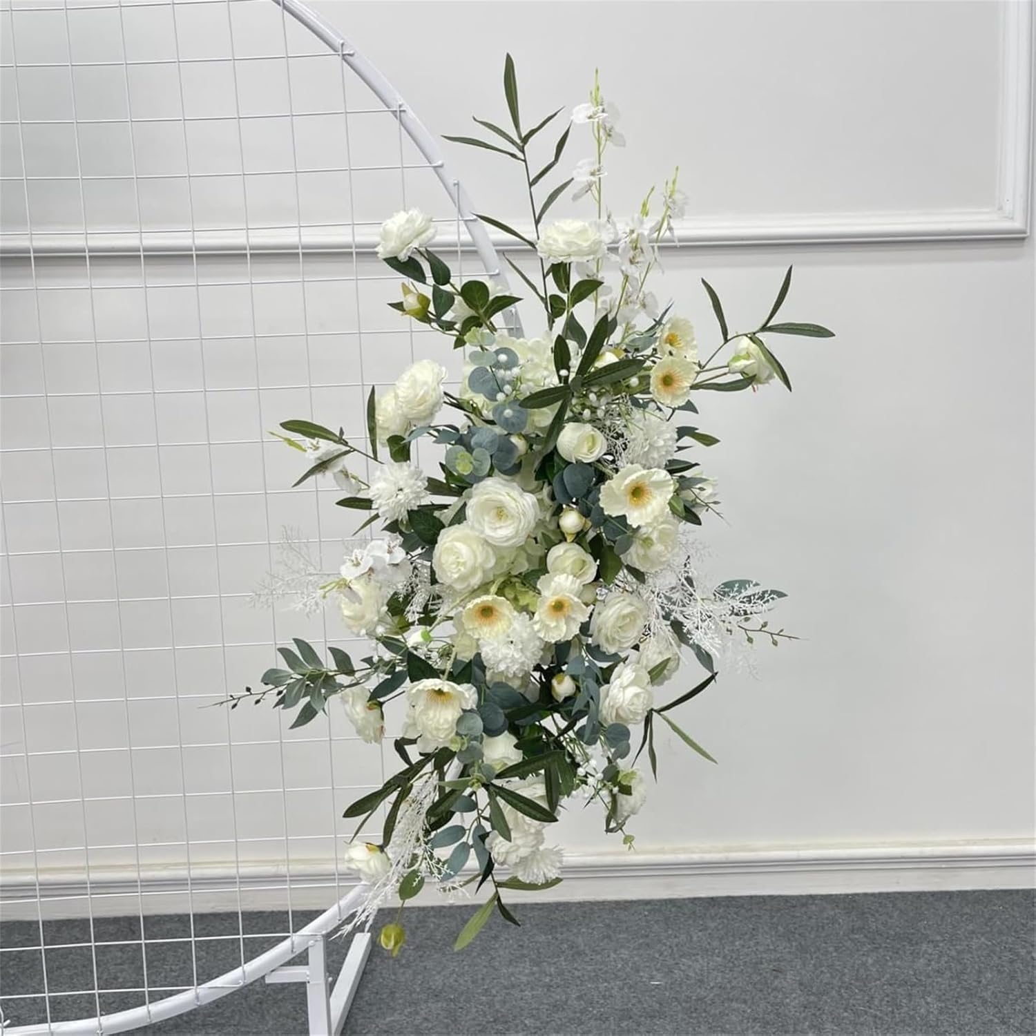Lucky flower 1PCS Wedding Artificial Arch Flowers Kit Wedding Decoration Reception for DIY Flower Arch and Reception Backdrop Decoration (Pure White,B)
