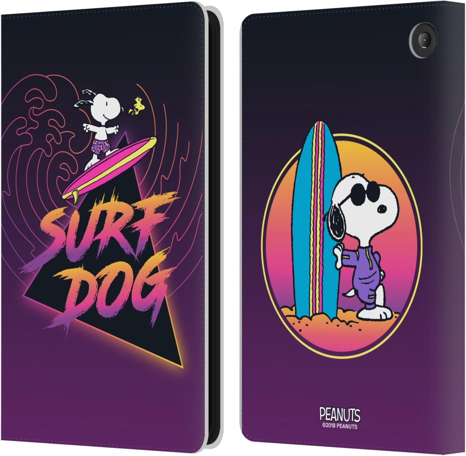 Head Case Designs Officially Licensed Peanuts Beach Beagle Snoopy Aloha Disco Leather Wallet Case Compatible with Kindle Paperwhite 1/2 / 3