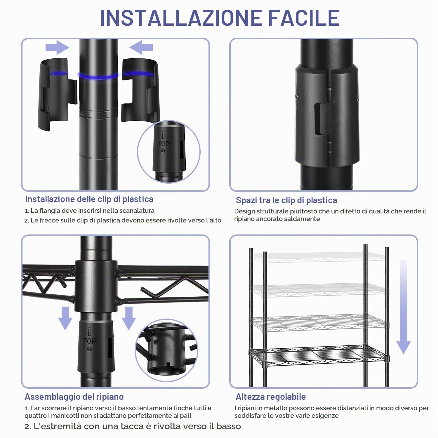 Cabina Armadio Componibile in Metallo con Stand Appendiabiti Estensibili e Scaffali Regolabili, Armadio Aperto Salvaspazio per Camera da Letto, Guardaroba e Lavanderia (Nero, 233-283x34.5x182cm)