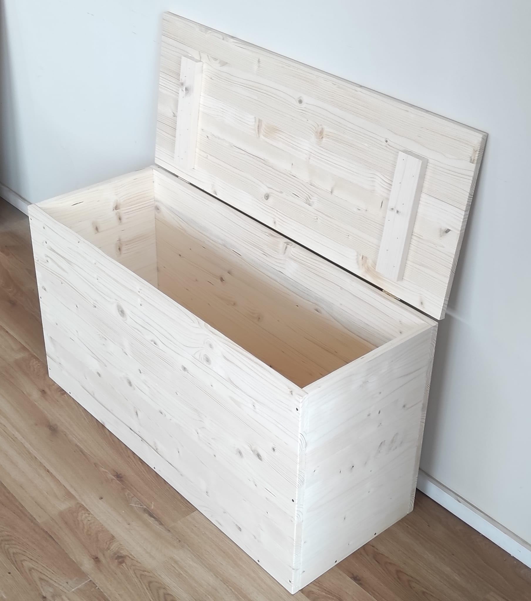 TOTAL WOOD 2012 Cassapanca Contenitore Baule in Legno Interno Esterno 90x35x50 cm al Naturale Non trattato Anche su Misura