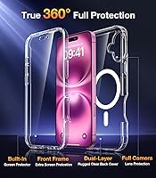 Vista 296 de Diaclara - Funda diseñada para iPhone 15 Plus de 6.7 pulgadas, transparente, cuerpo completo, con protector de pantalla, resistente de protección