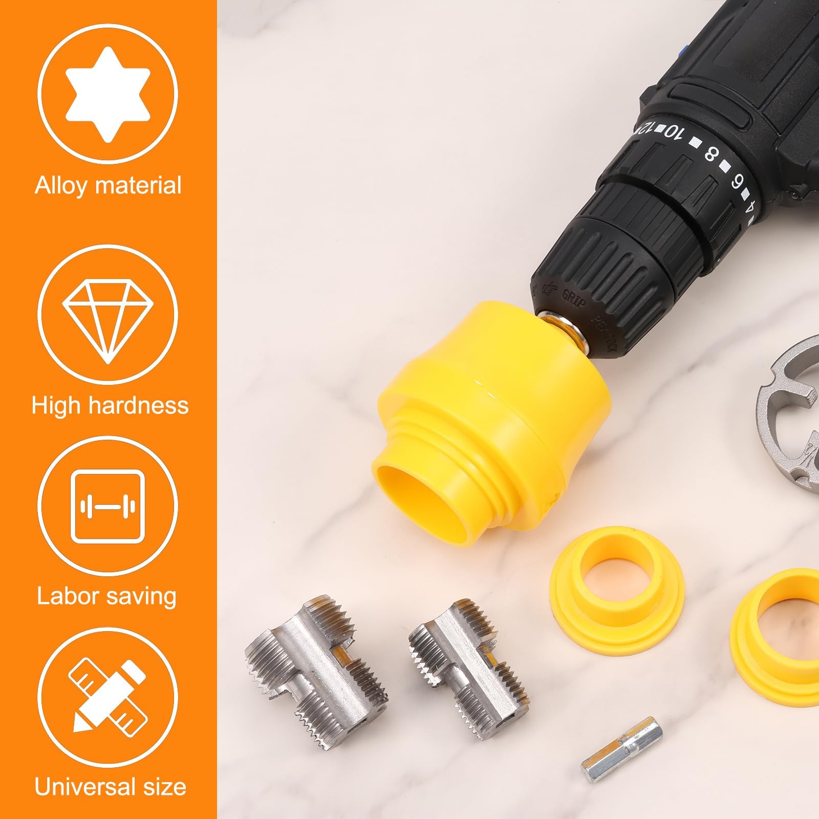 Outil De Filetage Pour Tuyaux 3/4" - Filière Interne/externe - Compatible Perceuse, Pour Plomberie PVC
