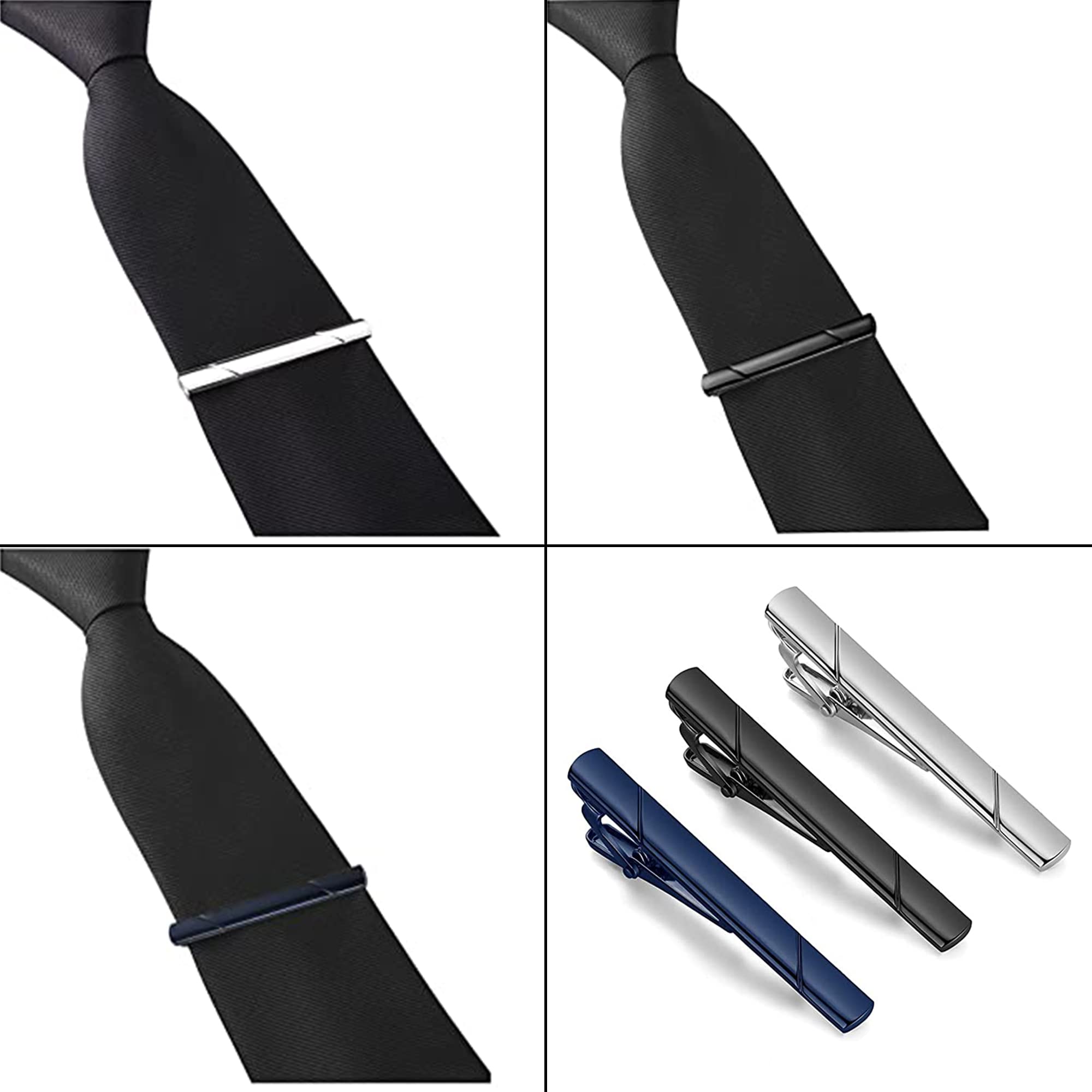 3 pcs, Klasyczne Spinki Do Krawata, Spinka Do Krawata, MęSka Spinka Do Krawata, Zestaw Spinek Do Krawata Na śLub, Na Walentynki, Rocznicę, Imprezę, Spotkanie, Randkę, śLub (Czarny/Granatowy/Szary)