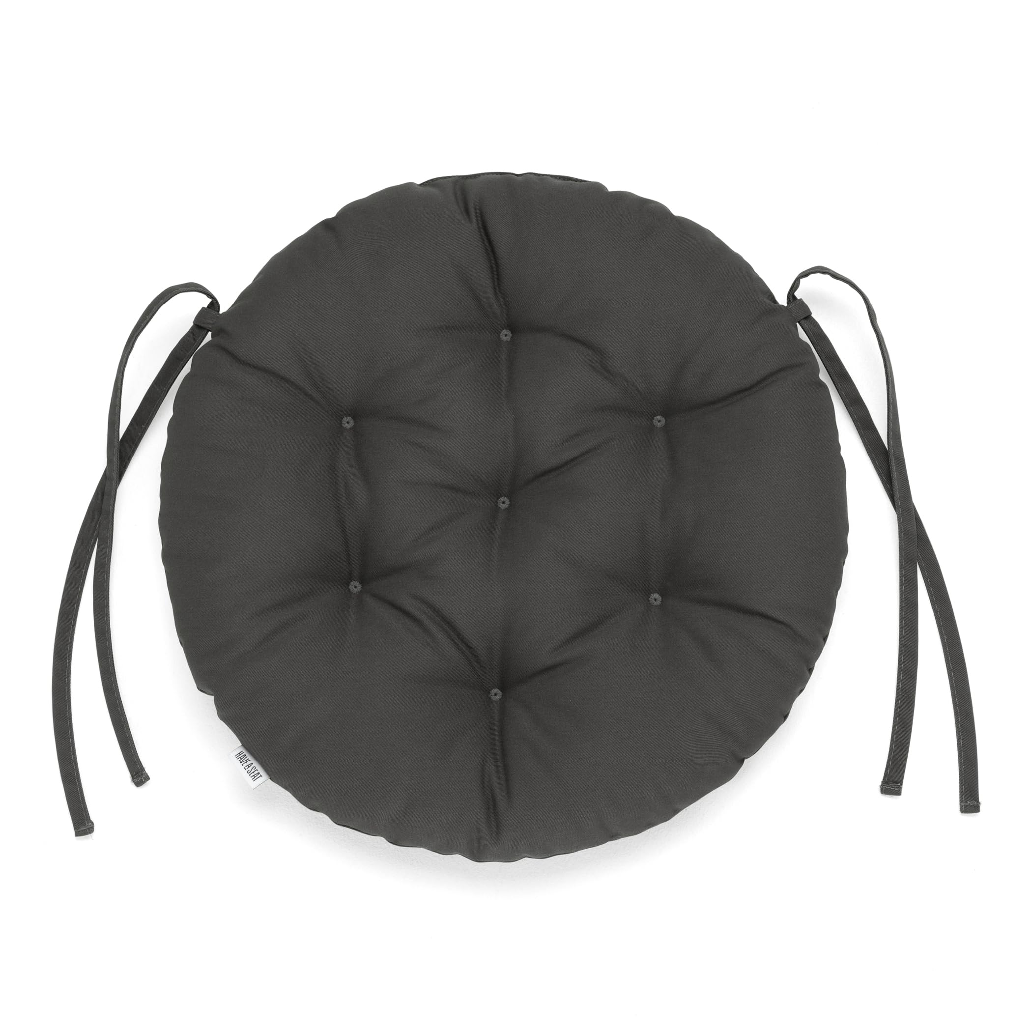Sitzkissen Rund 40cm - 2er Set - Bequeme Sitzkissen Outdoor - Waschbar bis 95°C, Wetterfest, Orthopädisch - Made in Germany (2er Set - Ø 40cm, Grau/Anthrazit)