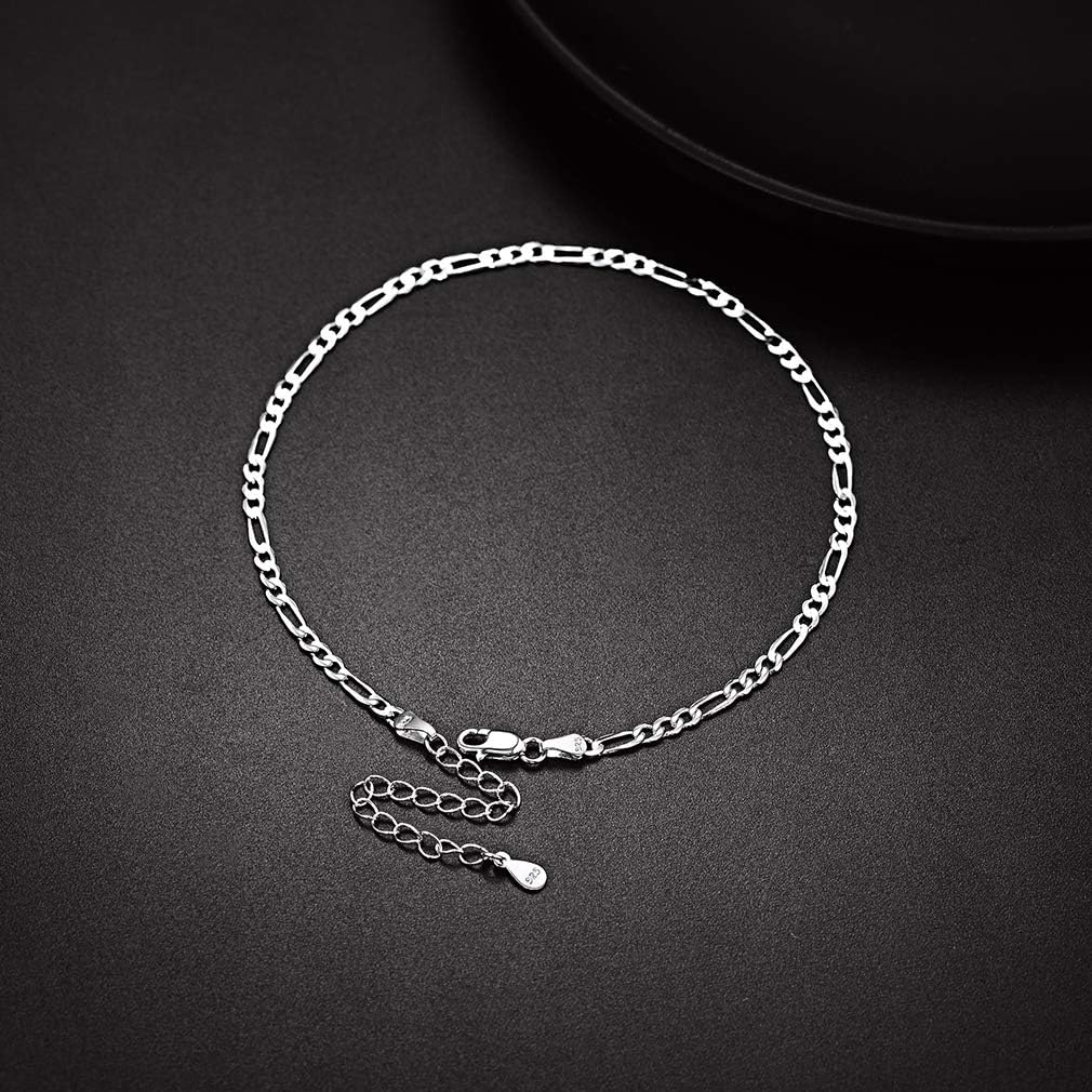 PROSILVER 925 Sterling Silver Ankle Bracelets For Women, Stylish Chain Anklets, Summer Beach Jewelry, 8.6-10.6 Inch Adjustable, Come with Box - Image 6