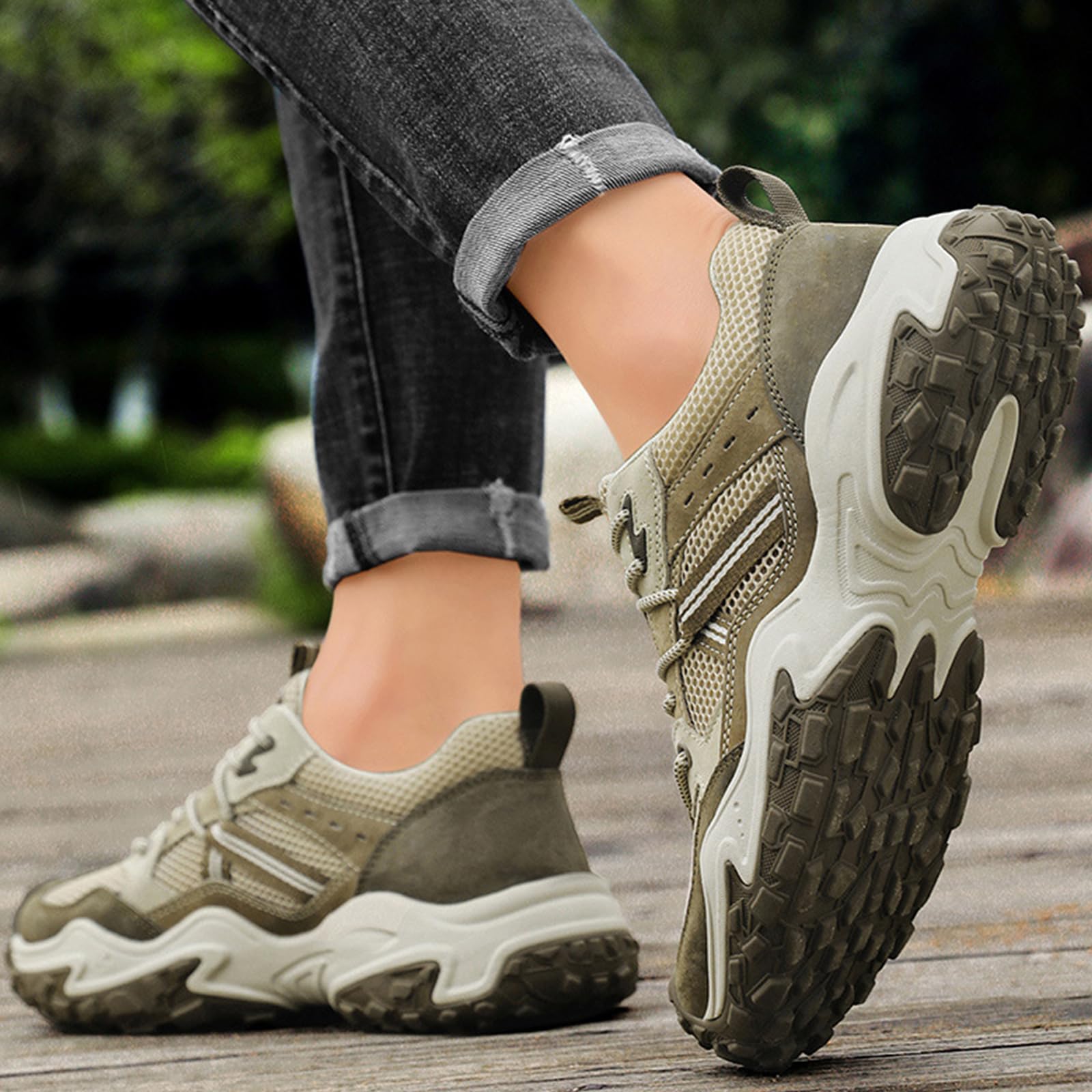 Hombre Zapatos de Senderismo Ligeras Zapatillas de Trekking Antideslizante Impermeables Trail Running Camping Deportivas
