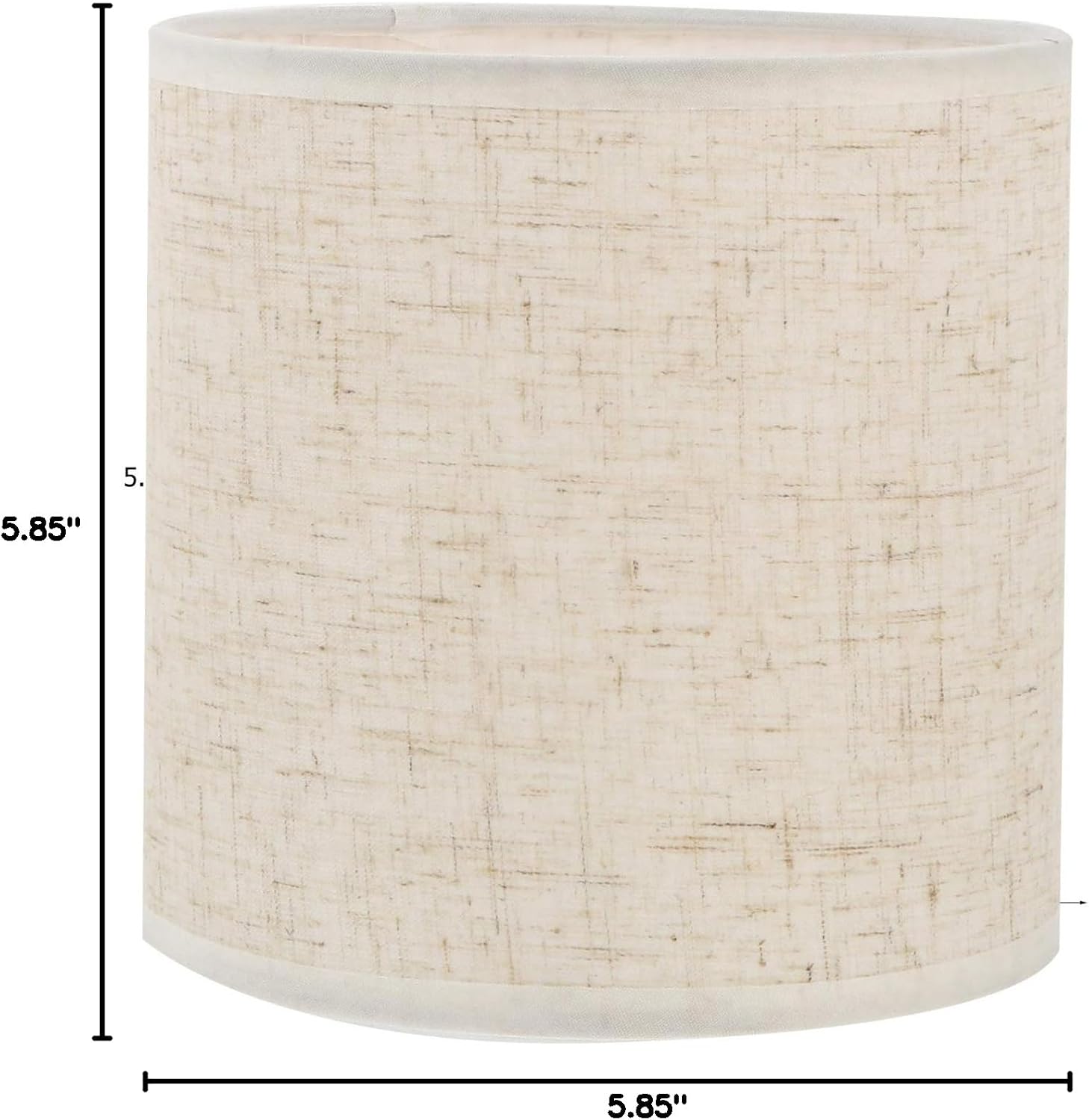 OSALADI Fabric Chandeliers Lampshade Replacement Natural Hand Crafted Drum Linen Shades Light Cover for Bedside Table Lamp Home, Rice White