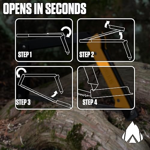 Vista 5 de AGAWA BOREAL - Sierra plegable de 15 a 15 pulgadas con hoja de sierra multiusos, equipo de campamento para senderismo, pesca, caza, bushcraft y kit