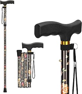 supregear Faltbarer Gehstock - Gehstock Klappbar, Höhenverstellbarer Spazierstock, Flexibler Leichter Reisestock, Zusammenklappbare Gehhilfe zur Balance, für Männer und Frauen
