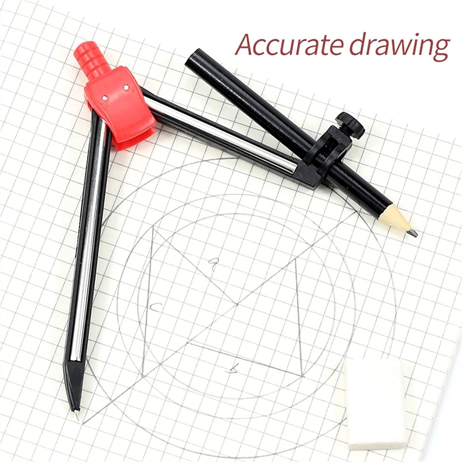 Set di bussole Bussola Professionale Goniometro di Precisione Portatile Disegno Triangolo Gomma Bussole Set Matematica Gomma Righello per Studenti Materiale Scolastico Set di Geometria (Color : B) (