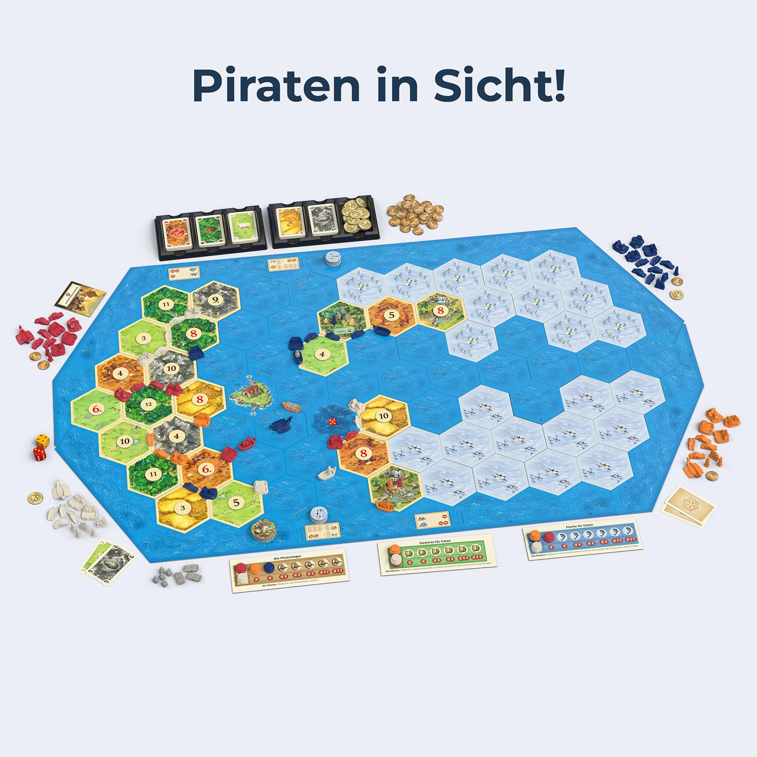 Kosmos Catan - Entdecker & Piraten, Erweiterung zu Catan - Das Spiel | Brettspiel für 3-4 Personen ab 12 Jahre, Familienspiel, nur spielbar mit Basisspiel, Siedler von Catan