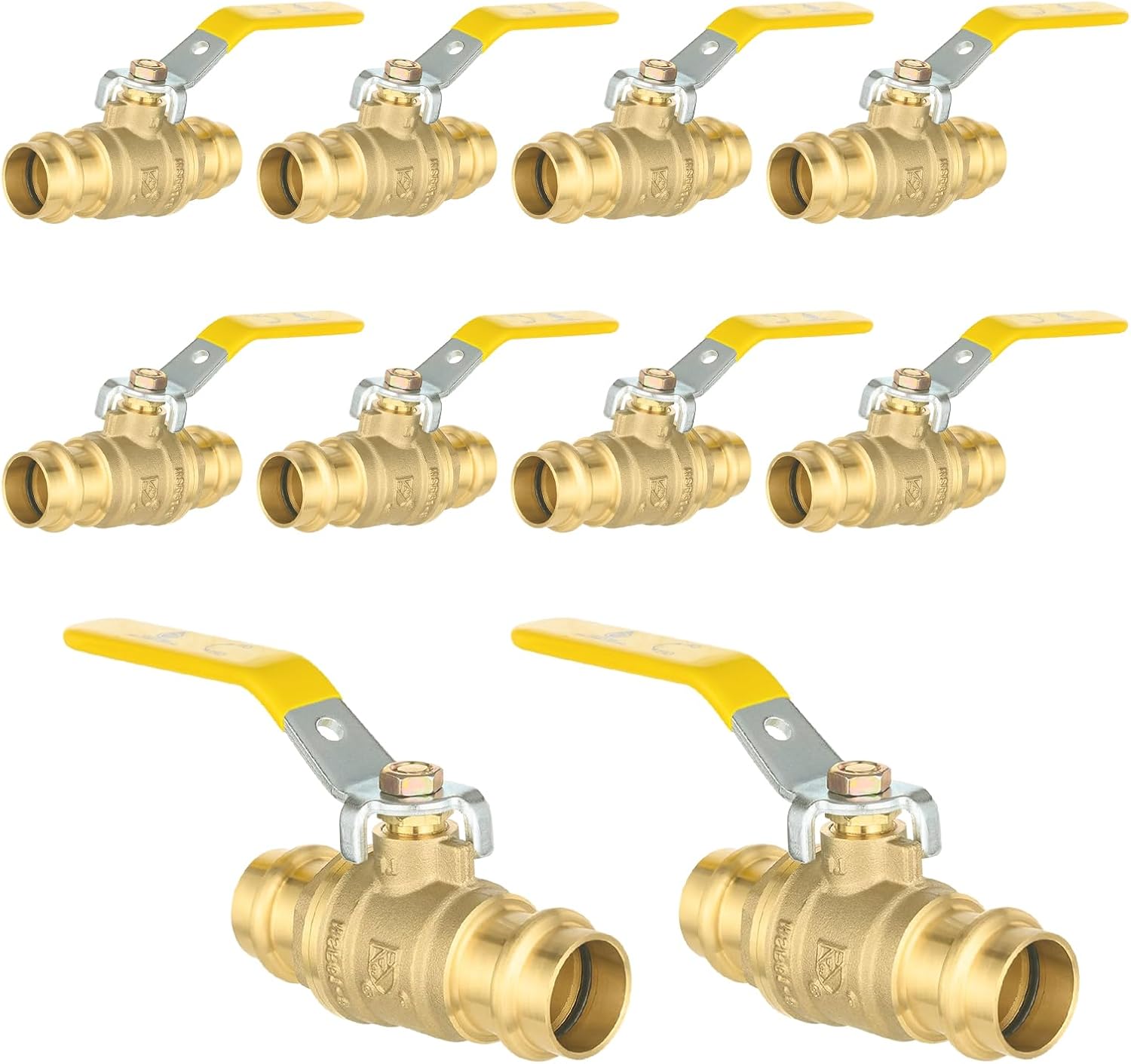 2-Pack HeSun Copper Press Ball Valve, 1" x 1" Copper Press Shut Off Valve, 1/4 Turn Brass Full Port Water Stop with O-Rings(VALVE407-2)