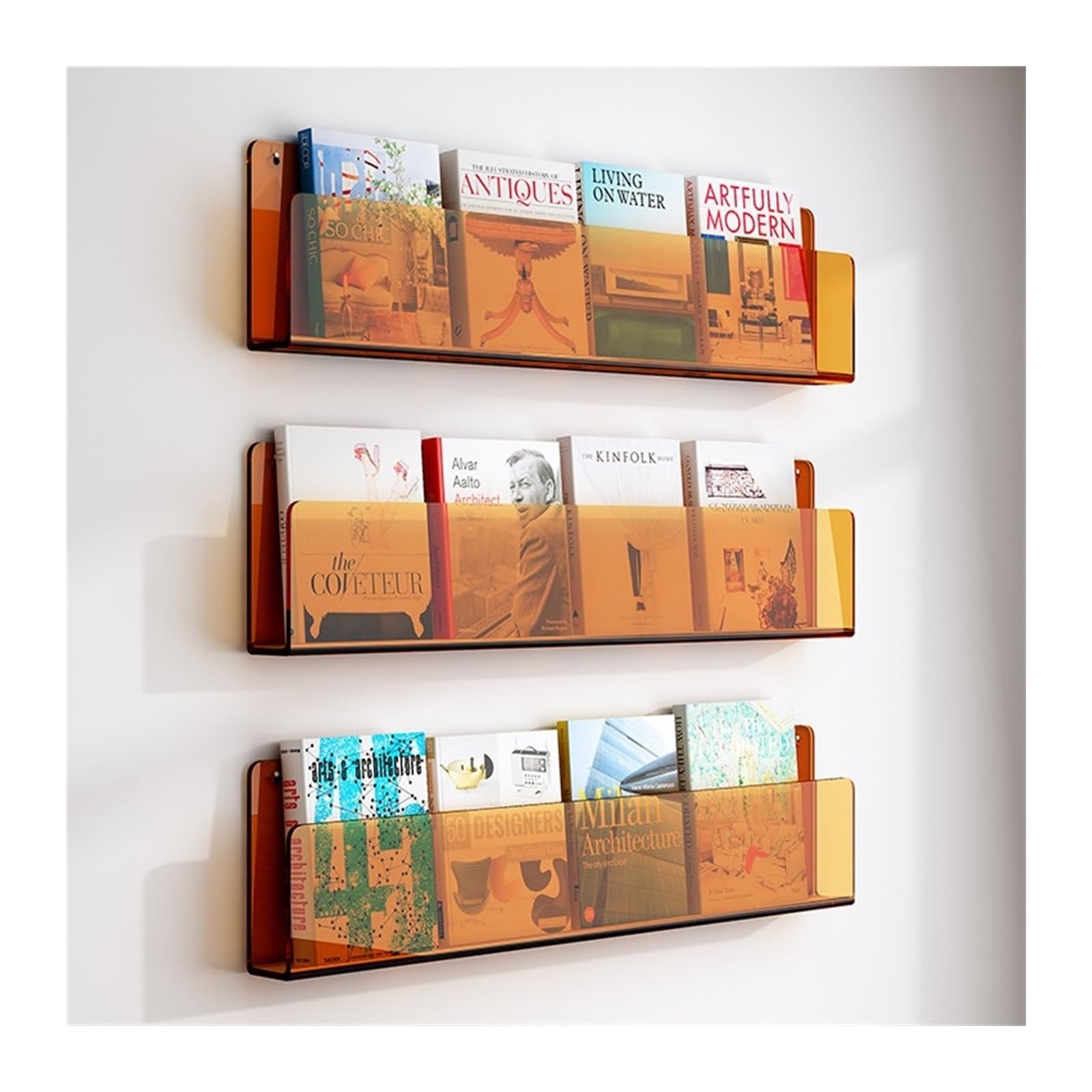 Bibliothèque étagère murale pour livres d'images et magazines dans le salon