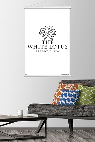 Miniatura 9 de Trends International The White Lotus - Póster de pared con logotipo blanco y negro, 22.37 x 34.00 pulgadas, paquete de impresión premium y colgador