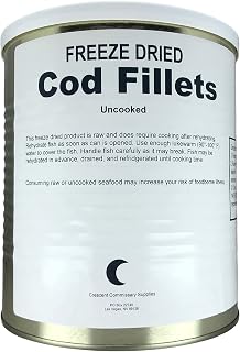 Safecastle Military Surplus Freeze Dried Cod Fillets 9oz #10 Can - 25+ Year Shelf Life Emergency Food for Preppers & Camping