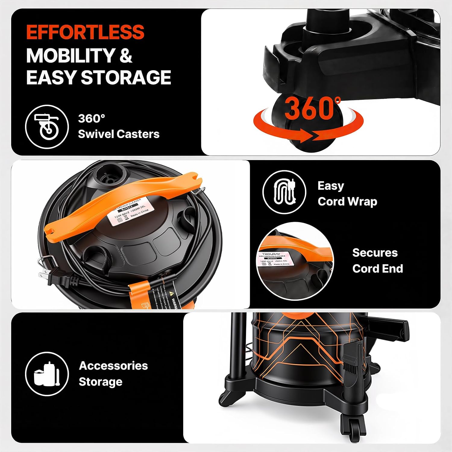 Ash Vacuum for Pellet Stoves,5 Gallon 1200W Super-Powered Suction photo 6