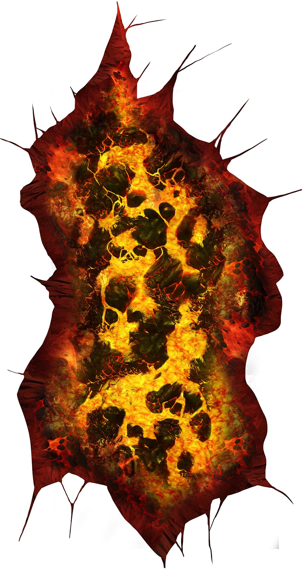 FIESTAS GUIRCA | Lava Floor Sticker (30x90 cm) - Wall, Door and Window Decoration for Halloween and Horror Parties - Ideal for Zombie Environments and Scary Celebrations - Multicolour