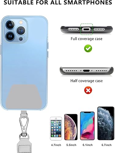 Miniatura 2 de SHANSHUI Paquete de 2 correas cruzadas de nailon para teléfono, cordón universal para teléfono celular, compatible con todos los teléfonos