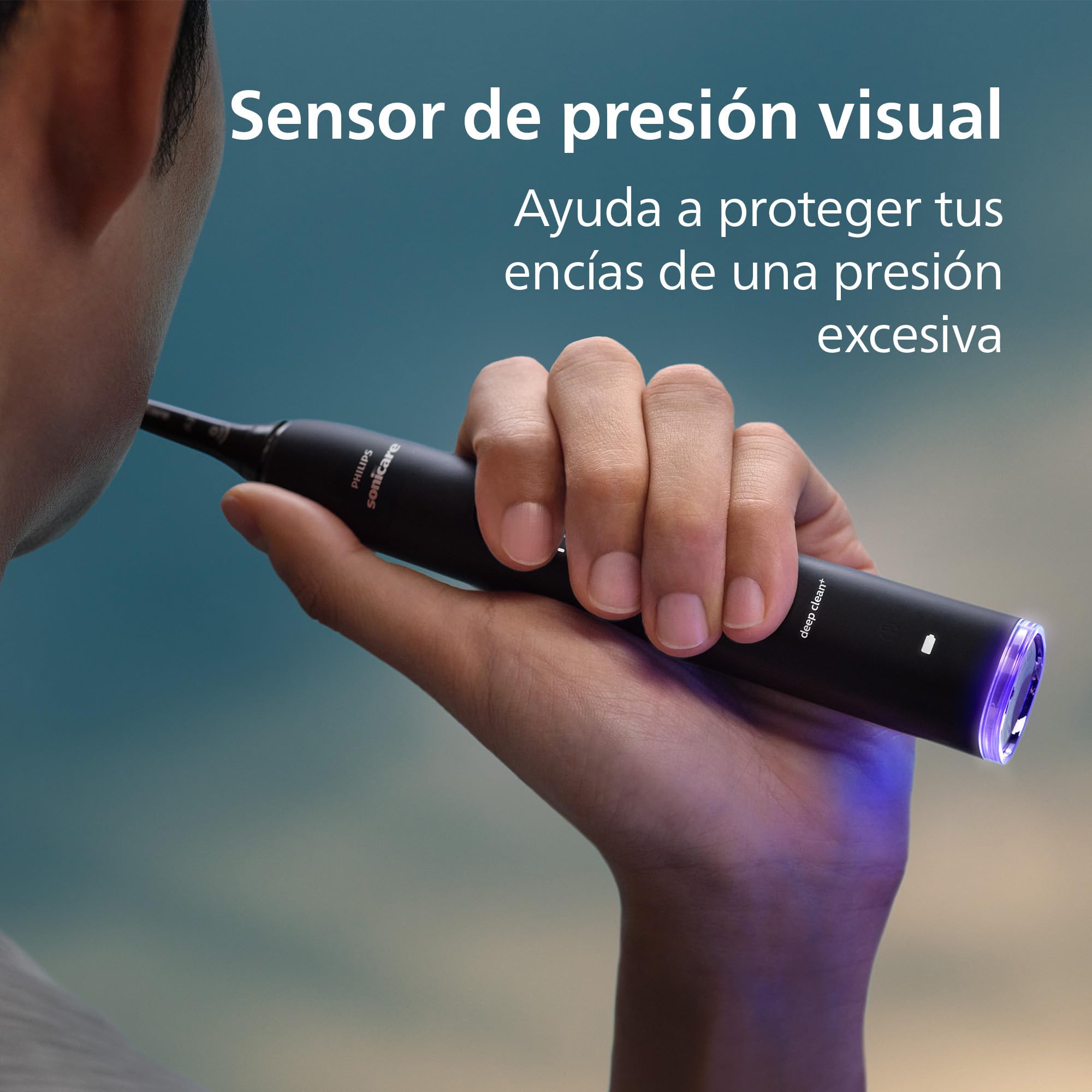 Philips Sonicare DiamondClean Smart 9400, cepillo dental eléctrico, sónico con aplicación, sensor de presión, detección de cabezal de cepillado, negro, modelo HX9917/89