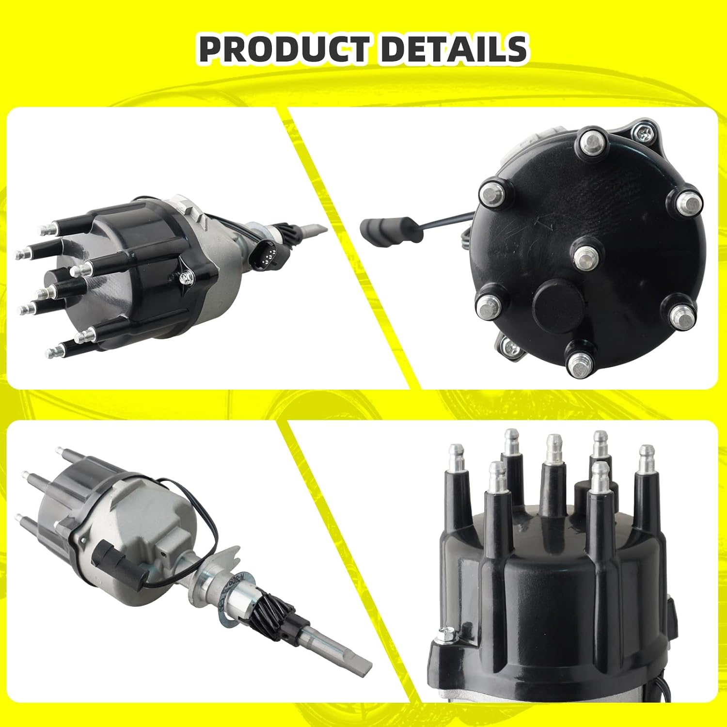 Ignition Distributor w/Cap & Rotor and 6 Iridium Spark Plugs with Wire Set Tune Up Kit 56027027 84-4694 Compatible with Jeep Grand Cherokee 1994-1997 Wrangler 1994-1995 1997 4.0L L6