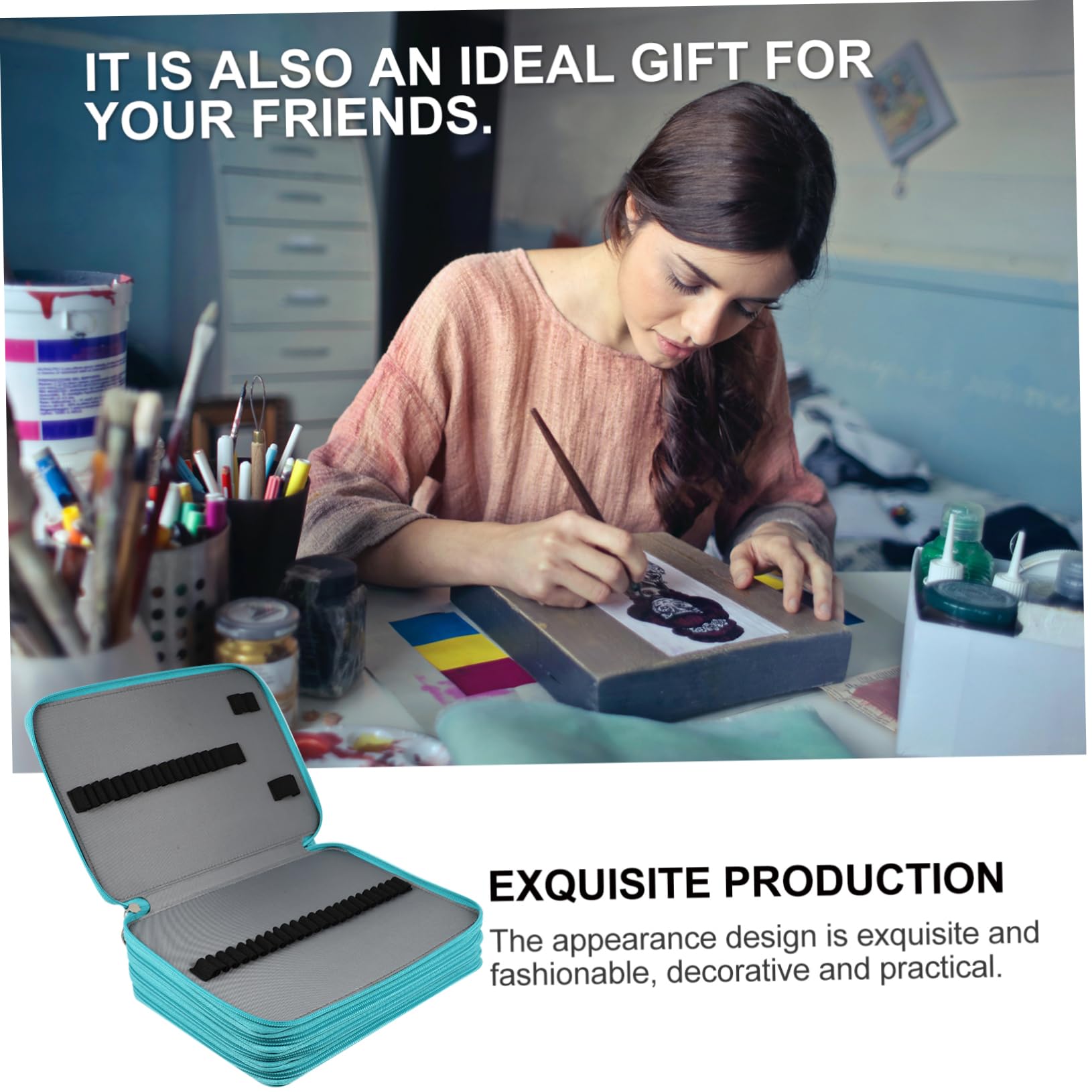 Borsa per Organizer Capiente per Colorate per Scuola e Pittura Ad Olio Con Scomparti per Classificazione Ottimale Strumenti Scrittura